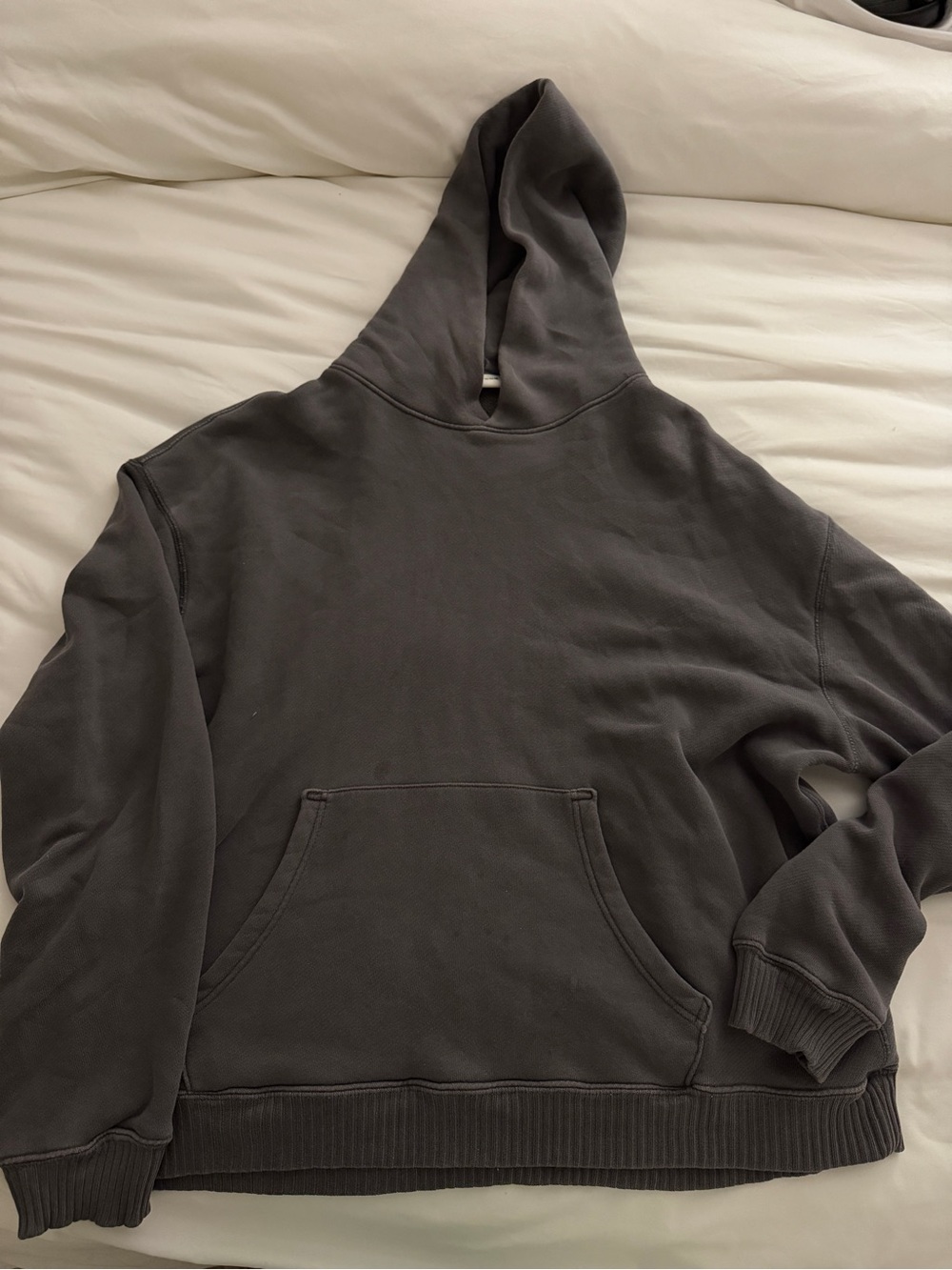 Elwood Core Oversized Organic Cotton Hoodie Brushed Terry Gray Adult Size Large
